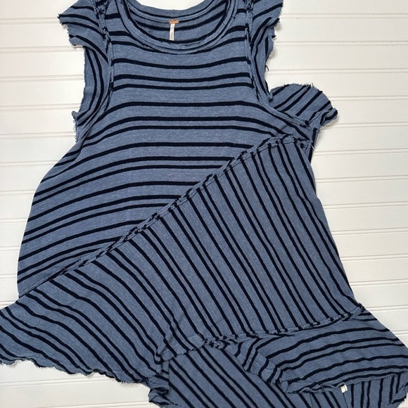 FREE PEOPLE Between The Lines Tunic Top Dress Striped Small Linen Blend. 1496 - Picture 4 of 6